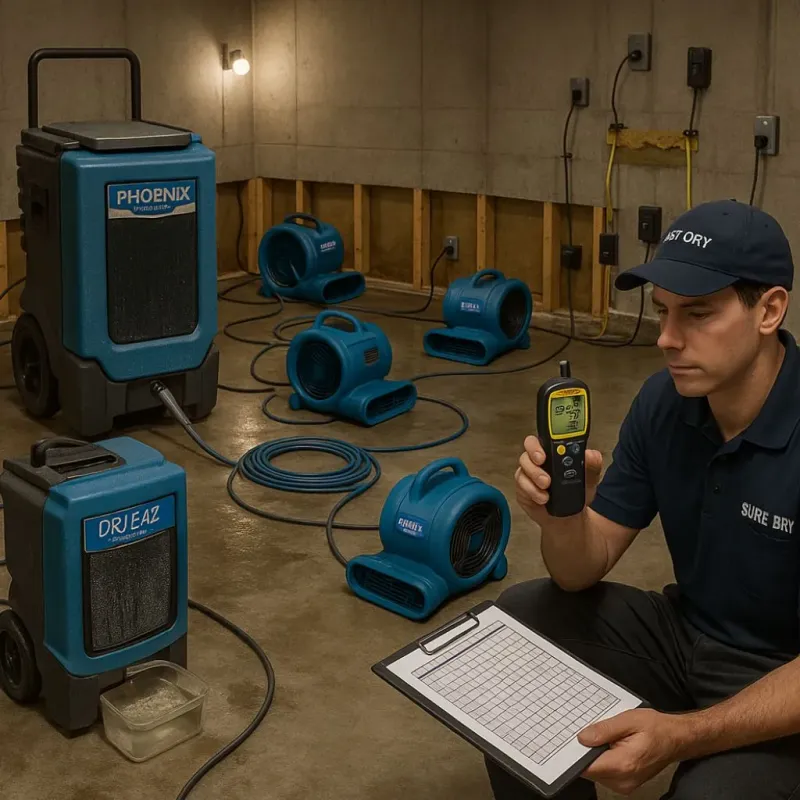 Structural Drying and Dehumidification process in Arthur, IL